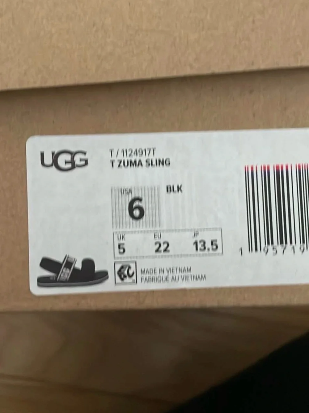 UGG T Zuma Sling toddler Sandals 6C